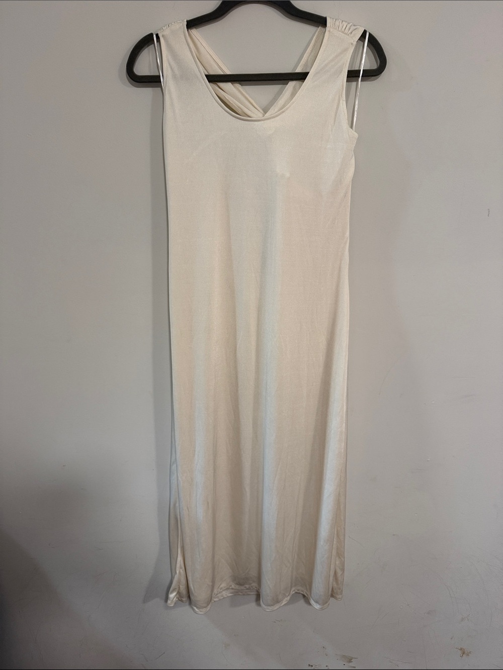 Banana Republic Cream Slip Dress with Cross Back